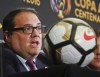In this June 24, 2016, file photo, CONCACAF President Victor Montagliani speaks during a news conference in New York.&nbsp; THE CANADIAN PRESS/ AP Photo/Bebeto Matthews, File