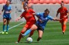 Houston Dash's Sophie Schmidt, left, and Chicago Red Stars' Savannah McCaskill, right, battle for the ball during the second half of an NWSL Challenge Cup soccer finals match Sunday, July 26, 2020, in Sandy, Utah. Schmidt, who scored the winning goal for Houston in the Challenge Cup final, has signed a new contract with the Dash. THE CANADIAN PRESS/AP, Rick Bowmer