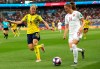 Sweden's Nilla Fischer, competes for the ball against Canada's Janine Beckie during the Women's World Cup round of 16 soccer match between Canada and Sweden at Parc des Princes in Paris, France, Monday, June 24, 2019. THE CANADIAN PRESS/AP/Francisco Seco