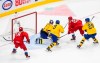 Russia's Marat Khusnutdinov (22) scores a goal against Sweden goalie Jesper Wallstedt (1) during overtime IIHF World Junior Hockey Championship action in Edmonton on Wednesday, December 30, 2020. THE CANADIAN PRESS/Jason Franson