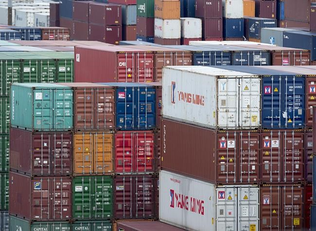 Shipping containers are seen at the Fairview Cove Container Terminal in Halifax on August 25, 2017.THE CANADIAN PRESS/Andrew Vaughan