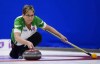 Saskatchewan skip Sherry Anderson throws the stone while taking on N.W.T. at the Scotties Tournament of Hearts in Penticton, B.C., on Sunday, Jan. 28, 2018. THE CANADIAN PRESS/Sean Kilpatrick
