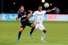 Los Angeles FC midfielder Mark-Anthony Kaye, right,and Seattle Sounders midfielder Nicolas Lodeiro vie for the ball during the second half of an MLS soccer match in Kissimmee, Fla., Tuesday, July 28, 2020.&nbsp;Kaye has been elected to the Major League Soccer Players Association executive board. THE CANADIAN PRESS/AP/Reinhold Matay