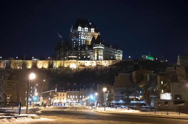 The Boulevard Champlain and the old Quebec is deserted as a curfew begins in the province of Quebec to counter the spread of COVID-19 on Saturday, January 9, 2021 in Quebec City. THE CANADIAN PRESS/Jacques Boissinot