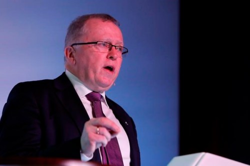 Eldar Saetre CEO of Equinor speaks as he gives the company quarterly capital market update in London, Thursday, Feb. 6, 2020. THE CANADIAN PRESS/AP/Alastair Grant