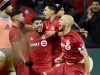 Toronto FC midfielder Jonathan Osorio (21) celebrates his goal during extra time MLS playoff soccer action against the D.C. United, in Toronto on Saturday, Oct. 19, 2019. Osorio says a lot has changed with the Canadian national team since he first came to camp in 2013. THE CANADIAN PRESS/Frank Gunn