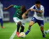 Deiber Caicedo of Colombia's Deportivo Cali, left, fights for the ball with Francisco Ortega of Argentina's Velez Sarsfield during a Copa Sudamericana Soccer match at Jose Amalfitani stadium in Buenos Aires, Argentina, Tuesday, Nov. 24, 2020. THE CANADIAN PRESS/AP-Juan Mabromata/Pool via AP&nbsp;
