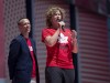 Marnie McBean speaks after being named the Olympic chef de mission for the Tokyo 2020 Summer Games during the Canada Day noon show on Parliament Hill in Ottawa on Monday, July 1, 2019. The International Olympic Committee's athletes 