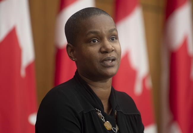 Green Party Leader Annamie Paul responds to a question during a news conference Monday, Nov. 16, 2020, in Ottawa. Annamie Paul is gunning for Toronto Centre — again The Green leader plans to announce her candidacy for the nomination there today ahead of a possible federal election, setting her up for a rematch in the riding she failed to win in a byelection less than four months ago. THE CANADIAN PRESS/Adrian Wyld