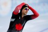 Gold medallist Canada's Laurent Dubreuil celebrates after the men's 500 meters race of the World Championships Speedskating Single Distance at the Thialf ice arena in Heerenveen, northern Netherlands, Friday, Feb. 12, 2021. THE CANADIAN PRESS/AP/Peter Dejong
