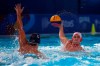 Canada's Jeremie Cote, right, is challenged by United States' Luca Cupido, during the men's water polo final game at the Pan American Games in Lima, Peru, Saturday, Aug. 10, 2019. THE CANADIAN PRESS/AP-Moises Castillo
