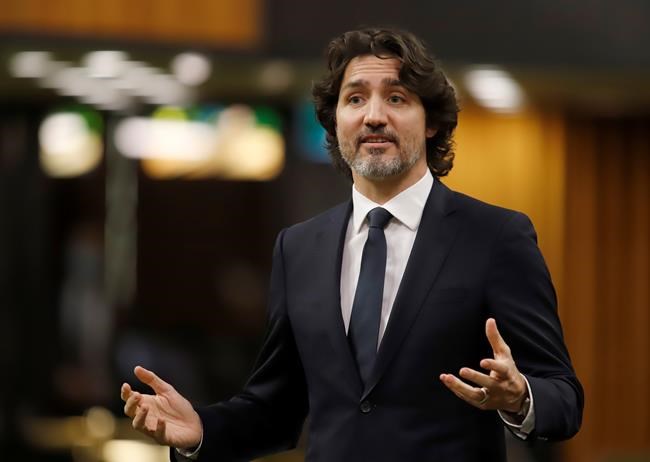 Prime Minister Justin Trudeau rises during question period in the House of Commons in Ottawa on Tuesday, Feb. 16, 2021. THE CANADIAN PRESS/ Patrick Doyle