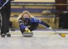 Skip Jennifer Jones releases her rock during the Stu Sells Oakville Tankard at the KW Granite Club in Waterloo, Ont. on Friday, October 2, 2020.THE CANADIAN PRESS/Geoff Robins