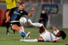 Sky Blue FC forward Evelyne Viens (20) kicks the ball as OL Reign defender Taylor Smith, right, defends during the second half of an NWSL Challenge Cup soccer match at Zions Bank Stadium on Tuesday, June 30, 2020, in Herriman, Utah. THE CANADIAN PRESS/AP/Rick Bowmer