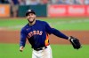 Houston Astros' George Springer reacts after a 3-2 win against the Arizona Diamondbacks in the last regular season home baseball game, in Houston on September 20, 2020. THE CANADIAN PRESS/AP, Michael Wyke