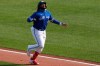 Toronto Blue Jays Vladimir Guerrero Jr. celebrates his home run against Baltimore Orioles pitcher Keegan Akin during the third inning of a baseball game&nbsp;in Buffalo, N.Y., on September 27, 2020. THE CANADIAN PRESS/AP, Jeffrey T. Barnes