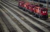 Canadian Pacific Rail locomotives sit idle at the company's Port Coquitlam yard east of Vancouver, B.C., on May 23, 2012. THE CANADIAN PRESS/Darryl Dyck