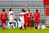 Bayern's Alphonso Davies, 2nd right, receives a yellow card during the German Bundesliga soccer match between FC Bayern Munich and VfB Stuttgart in Munich, Germany, Saturday, March 20, 2021. THE CANADIAN PRESS/Matthias Schrader/Pool via AP
