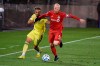 Nashville SC's Hany Mukhtar, left, and Toronto FC's Michael Bradley vie for control of the ball during the first half of an MLS soccer playoff match Tuesday, Nov. 24, 2020, in East Hartford, Conn. THE CANADIAN PRESS/AP-Jessica Hill