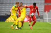 Cologne's Marius Wolf, left, Elvis Rexhbecaj, center, and Bayern's Alphonso Davies challenge for the ball during a German Bundesliga soccer match between Bayern Munich and 1.FC Cologne in Munich, Germany, Saturday, Feb. 27, 2021. THE CANADIAN PRESS/AP-Andreas Schaad