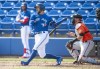 Toronto Blue Jays’ George Springer grounds out during the fourth inning of a Spring training baseball game Friday, March 5, 2021, at TD Ballpark in Dunedin, Fla. The Blue Jays have the bats to do some damage in the American League East this season. Whether they'll have the arms to hold the opposition at bay remains the big question mark.THE CANADIAN PRESS/Steve Nesius