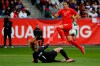 U.S. goalkeeper Alyssa Naeher blocks a shot by Canada forward Christine Sinclair during the first half of a CONCACAF women's Olympic qualifying soccer match Sunday, Feb. 9, 2020, in Carson, Calif. THE CANADIAN PRESS/AP/Chris Carlson