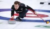 Team Canada skip Brendan Bottcher makes a shot against Russia at the Men's World Curling Championships in Calgary, Alta., Wednesday, April 7, 2021.THE CANADIAN PRESS/Jeff McIntosh