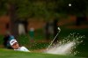 Corey Conners, of Canada, hits out of a bunker on the seventh hole during the final round of the Masters golf tournament in Augusta, Ga., Sunday, April 11, 2021. Conners notched six birdies on his back nine to take the lead after his second round of the RBC Heritage on Friday. THE CANADIAN PRESS/AP-Matt Slocum