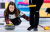 Team Wild Card 1 skip Tracy Fleury makes a shot during the wild card game at the Scotties Tournament of Hearts in Moose Jaw, Saskatchewan on Friday, February, 14, 2020. THE CANADIAN PRESS/Jonathan Hayward
