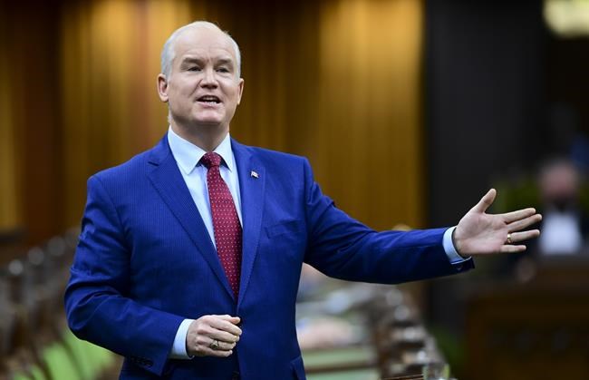 Conservative leader Erin O'Toole rises during question period in the House of Commons on Parliament Hill in Ottawa on Thursday, April 29, 2021. THE CANADIAN PRESS/Sean Kilpatrick
