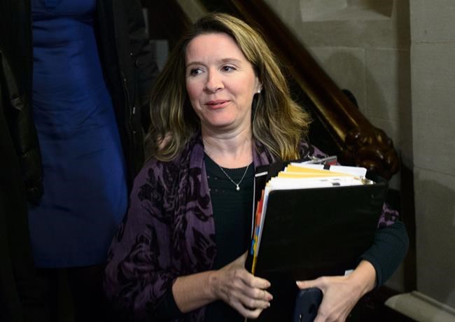 Katie Telford, chief of staff to Prime Minister Justin Trudeau, arrives at a caucus meeting on Parliament Hill in Ottawa on Wednesday, Feb. 27, 2019. Opposition parties are up in arms after a parliamentary committee meeting in which members were expected to debate calling Prime Minister Justin Trudeau’s chief of staff to testify was cancelled without notice. THE CANADIAN PRESS/Sean Kilpatrick