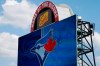 In this July 24, 2020, file photo, signage at Sahlen Field, home of the Toronto Blue Jays' Triple-A affiliate, in Buffalo, N.Y., is viewed. The Toronto Blue Jays will play home games in Buffalo, N.Y., for the second year in a row because of COVID-19 restrictions. THE CANADIAN PRESS/AP/Jeffrey T. Barnes