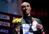 Damian Warner, of Canada bronze, smiles during the medal ceremony for the decathlon at the World Athletics Championships in Doha, Qatar, Friday, Oct. 4, 2019.  THE CANADIAN PRESS/AP-Nariman El-Mofty