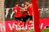Southampton's Danny Ings, 3rd from left, celebrates after scoring his side's second goal during an English Premier League soccer match between Southampton and Crystal Palace at St Mary's Stadium in Southampton, England, Tuesday May 11, 2021. (Andrew Boyers/Pool via AP)