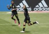 Columbus Crew SC midfielder Lucas Zelarrayan (10) celebrates a goal against D.C. United during an MLS soccer game at Historic Crew Stadium in Columbus, Ohio, Saturday, May 8, 2021. (Adam Cairns/The Columbus Dispatch via AP)