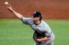 New York Yankees starting pitcher Gerrit Cole delivers to the Tampa Bay Rays during the third inning of a baseball game Wednesday, May 12, 2021, in St. Petersburg, Fla. (AP Photo/Chris O'Meara)