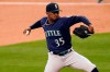 Seattle Mariners starting pitcher Justin Dunn throws to a Los Angeles Dodgers batter during the first inning of a baseball game Wednesday, May 12, 2021, in Los Angeles. (AP Photo/Marcio Jose Sanchez)