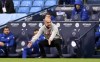 Manchester City's head coach Pep Guardiola gestures during the English Premier League soccer match between Manchester City and Chelsea at the Etihad Stadium in Manchester, Saturday, May 8, 2021.(Laurence Griffiths/Pool via AP)