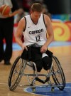 Patrick Anderson, of Vancouver, leaves the court after Canada's loss to Australia in the gold medal game in men's wheelchair basketball action in Beijing during the Paralympic Games, Tuesday, Sept., 16, 2008. Anderson has four Paralympic and four world championship medals over his career, but he says reaching the podium at the Tokyo Paralymics will mean a whole lot more. THE CANADIAN PRESS-HO-CPC/Mike Ridewood