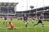 Leeds United's Rodrigo, right, scores his side's third goal during the English Premier League soccer match between Burnley and Leeds United at Turf Moor in Burnley, England, Saturday May 15, 2021. (Gareth Copley/Pool via AP)