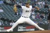 Seattle Mariners starting pitcher Justus Sheffield throws to a Cleveland Indians batter during the first inning of a baseball game Saturday, May 15, 2021, in Seattle. (AP Photo/Jason Redmond)