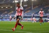 Sheffield United's Daniel Jebbison celebrates after scoring his side's opening goal during the English Premier League soccer match between Everton and Sheffield United at Goodison Park in Liverpool, England, Sunday, May 16, 2021. THE CANADIAN PRESS/AP-Alex Pantling/Pool via AP