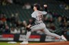 Detroit Tigers starting pitcher Casey Mize throws against the Seattle Mariners during the first inning of a baseball game, Monday, May 17, 2021, in Seattle. (AP Photo/Ted S. Warren)