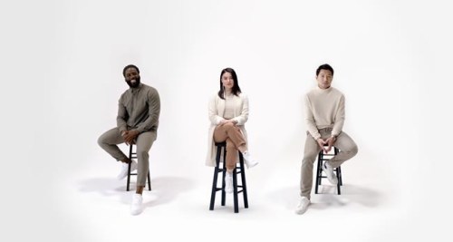 Actors Shamier Anderson, left to right, Devery Jacobs and Simu Liu in the Seek More campaign from the industry advocacy group Made/Nous, are shown in this undated handout image, which aims to inspire Canadians to look for homegrown 