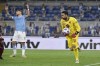 Torino's goalkeeper Salvatore Sirigu, right, in action during the Italian Serie A soccer match between Lazio and Torino, at Rome’s Olympic stadium, Italy, Tuesday, May 18, 2021. (Fabrizio Corradetti/LaPresse via AP)