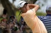 Collin Morikawa watches his tee shot on the seventh hole during a practice round at the PGA Championship golf tournament on the Ocean Course Tuesday, May 18, 2021, in Kiawah Island, S.C. (AP Photo/David J. Phillip)