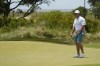Bryson DeChambeau putts on the second hole during a practice round at the PGA Championship golf tournament on the Ocean Course Tuesday, May 18, 2021, in Kiawah Island, S.C. (AP Photo/David J. Phillip)