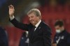 Crystal Palace's manager Roy Hodgson applauds fans at the end of the English Premier League soccer match between Crystal Palace and Arsenal, at Selhurst Park in London, England, Wednesday, May 19, 2021. (Facundo Arrizabalaga/Pool Photo via AP)