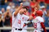Washington Nationals' Ryan Zimmerman takes a curtain call after he was recognized as the new all-time franchise leader in runs scored during the sixth inning of a baseball game against the Baltimore Orioles, Saturday, May 22, 2021, in Washington. (AP Photo/Nick Wass)