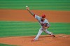 Philadelphia Phillies' Vince Velasquez pitches during the first inning of a baseball game against the Miami Marlins, Tuesday, May 25, 2021, in Miami. (AP Photo/Wilfredo Lee)